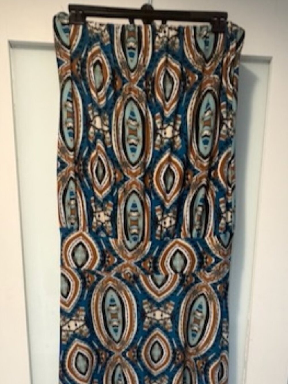 Veronica M Retro Geometric Tribal Print Elastic Top Maxi Dress Size L